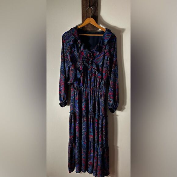 Lauren Ralph Lauren- Women’s Paisley Ruffle Dress - Size 2 - Picture 7 of 13